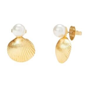 Kate Spade New York Gold Shell & Pearl Earrings